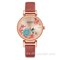 CURREN 9053 relojes de pulsera clásicos de moda para mujer, reloj informal de cuarzo de cuero, reloj elegante con encanto, reloj de movimiento japonés para mujer